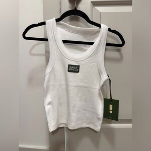 Daily Drills XSmall/Small White Austin Pop Up Limited Edition Tank Top. 🥥⚡️